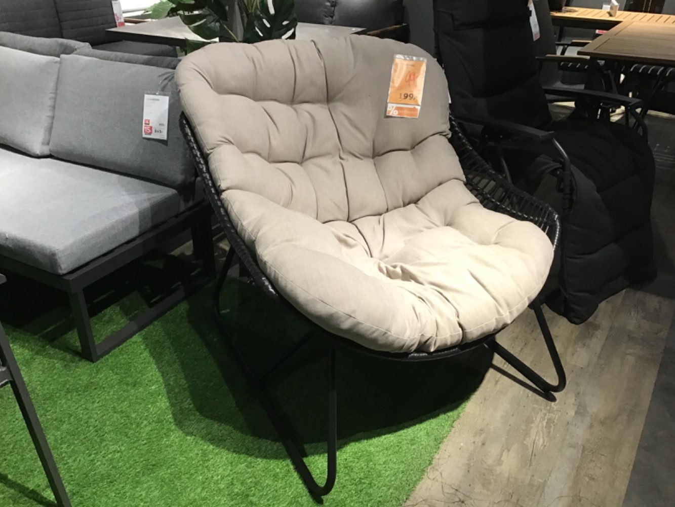 XXXLutz Ausstellungsstück Möbel Gartensessel Chambery schwarz Tau