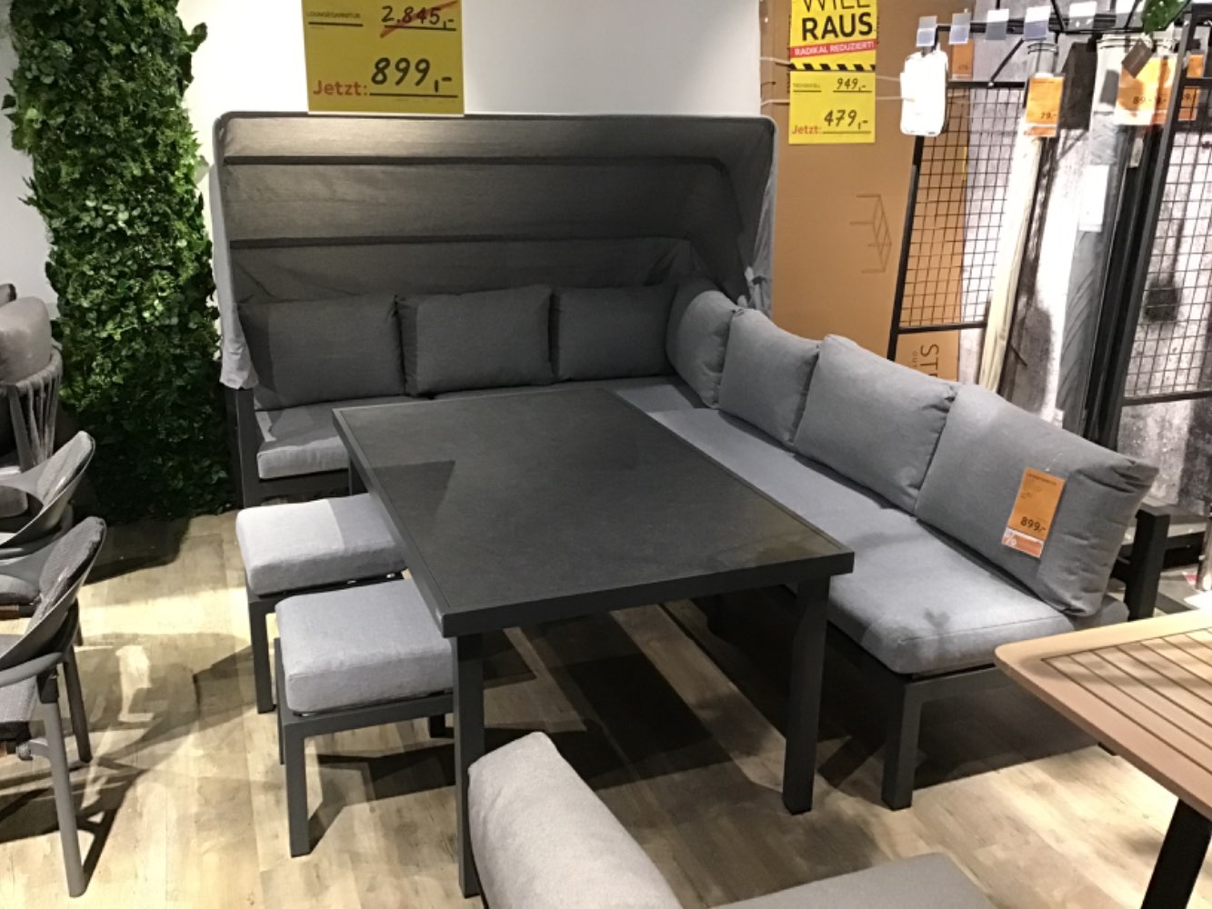 XXXLutz Ausstellungsstück Möbel Loungegarnitur Cabrio Alu grau