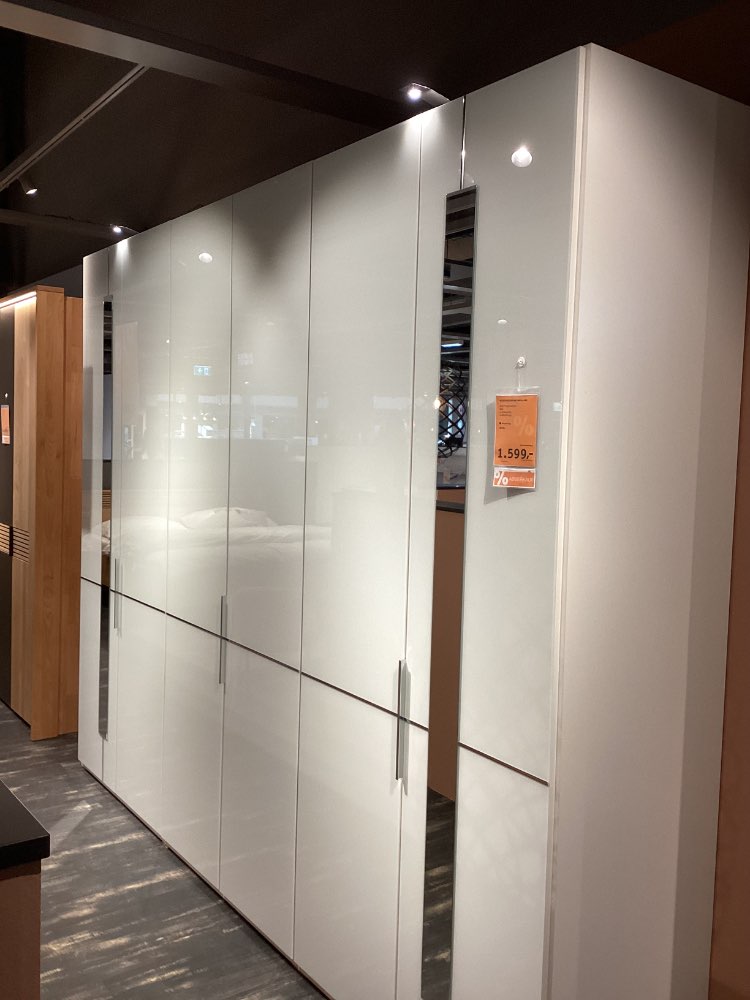 Möbel, Musterring, Drehtürenschrank, 296x236x58, weiß