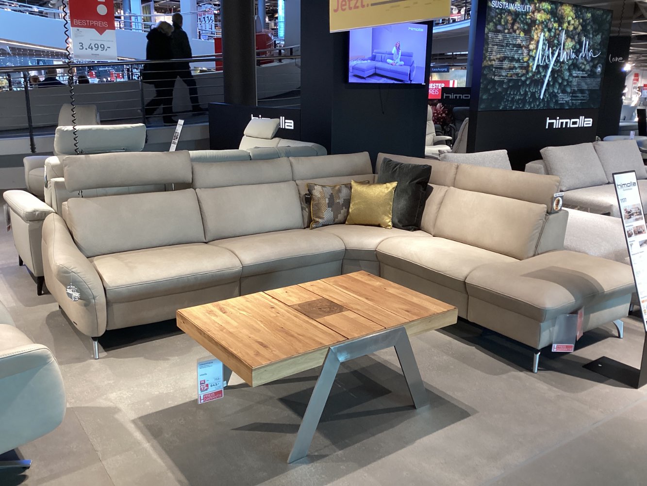 Möbel, Himolla, Ecksofa, Spektra, ca. 294 x 242 cm, Echtleder,