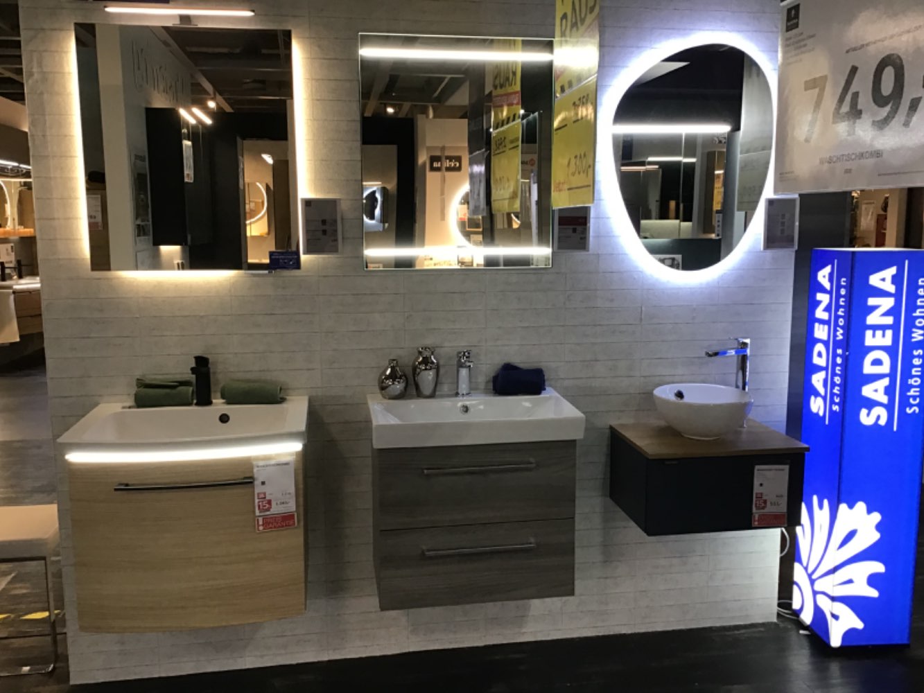 XXXLutz Ausstellungsstück Möbel Waschtischkombi Varese grau