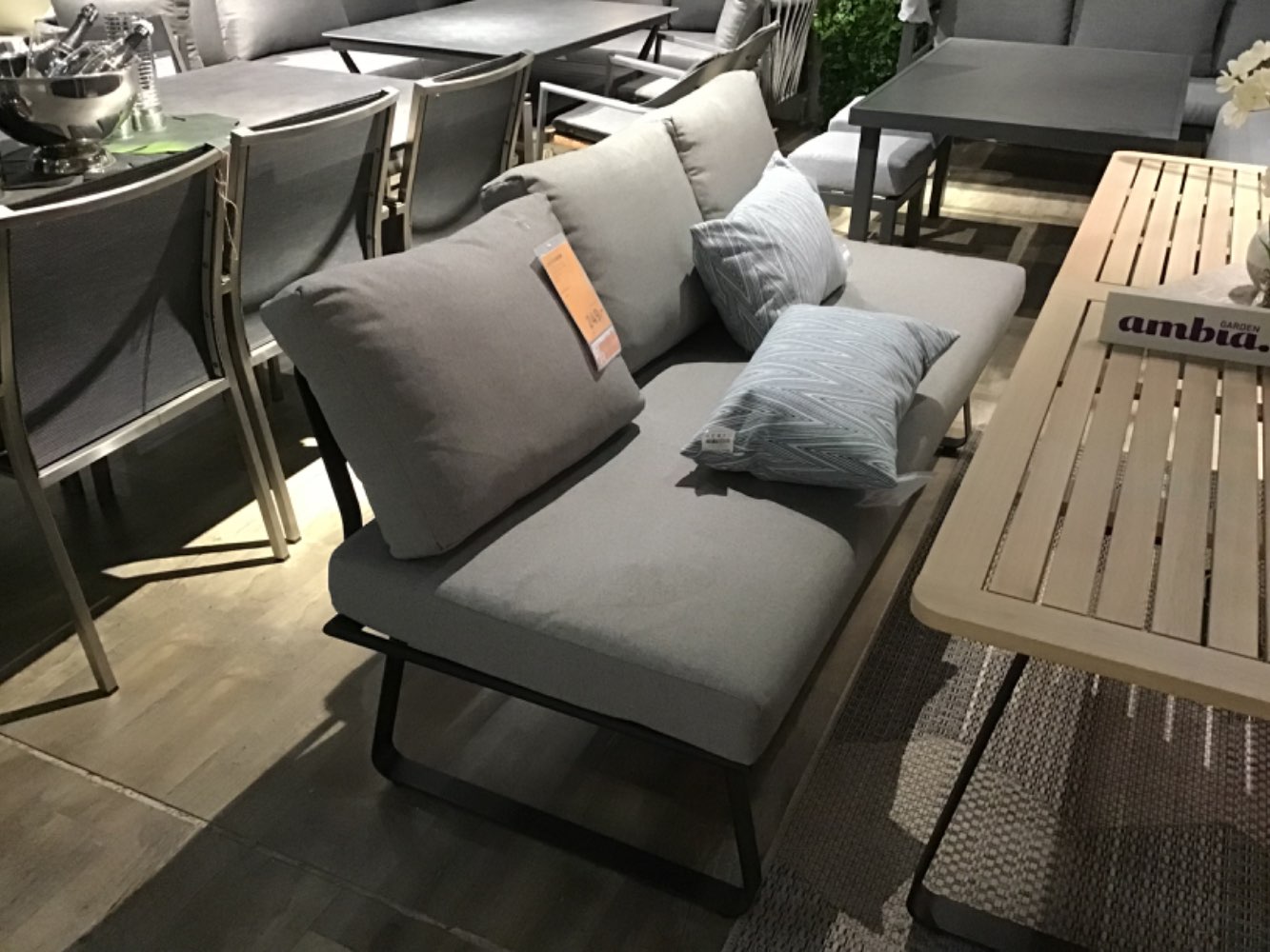 XXXLutz Ausstellungsstück Möbel Gartenbank Mizar schwarz grau