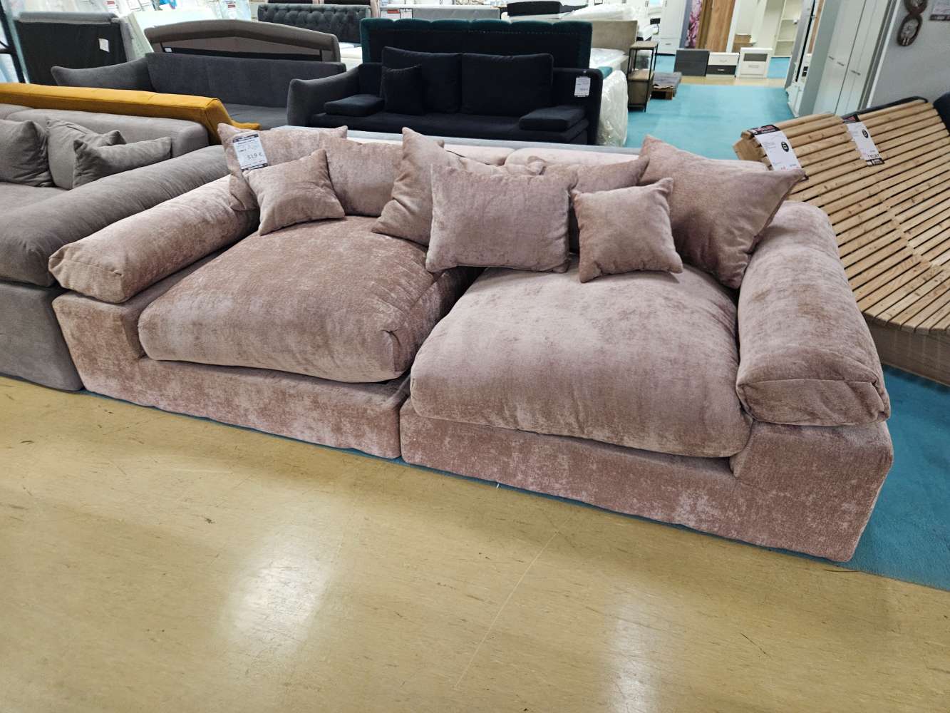 Big Sofa Couch Lianea Webstoff Altrosa statt 1299€