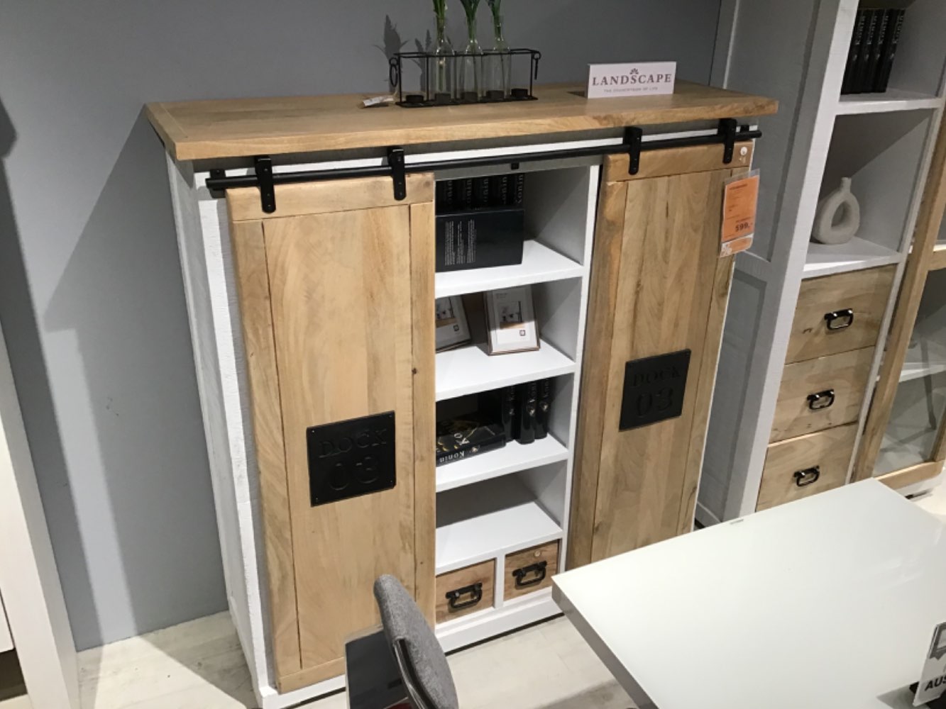 XXXLutz Ausstellungsstück Möbel Highboard Dock3 Mango massiv weiß