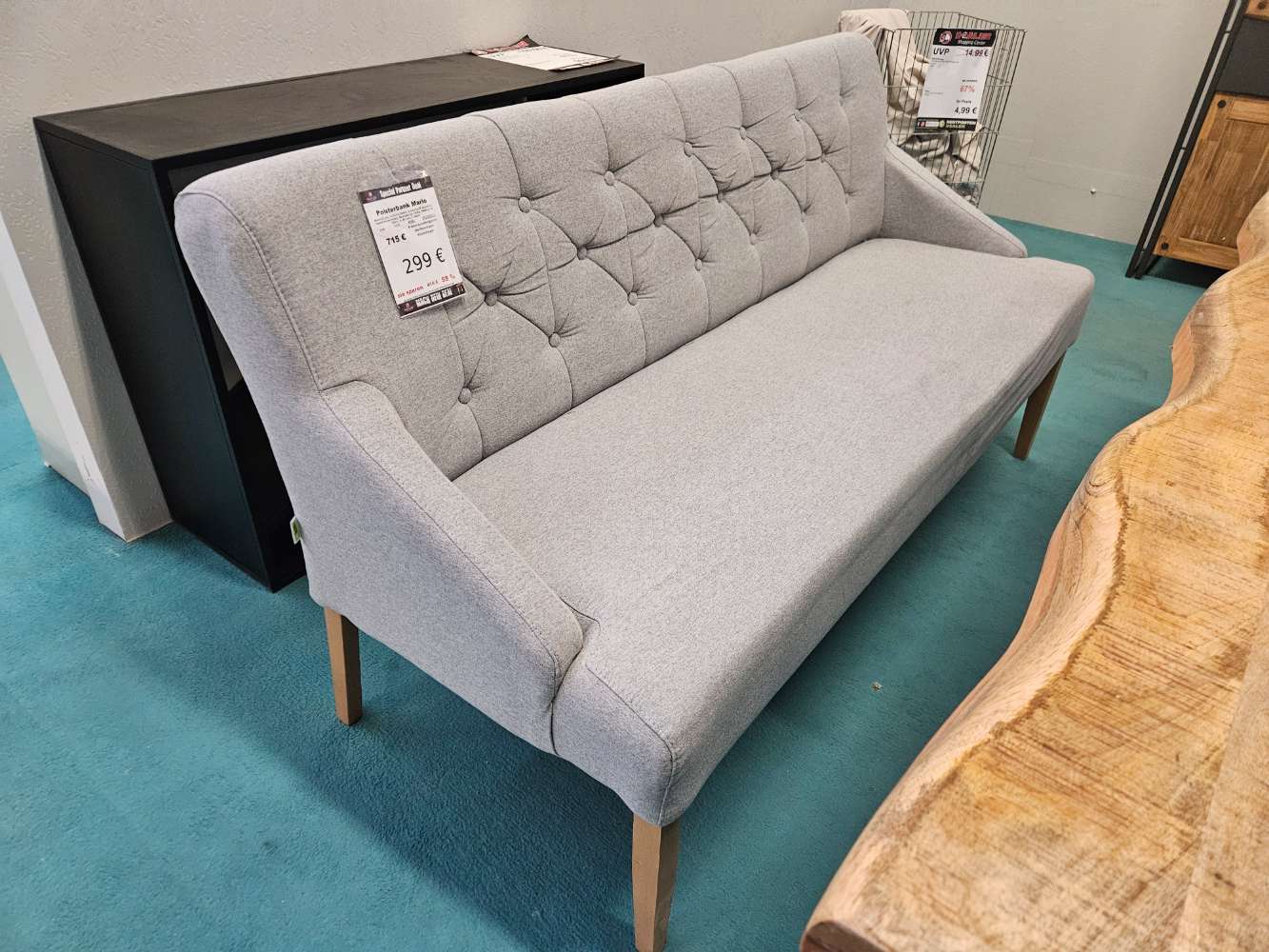 Polsterbank Mario Webstoff Grau statt 715€