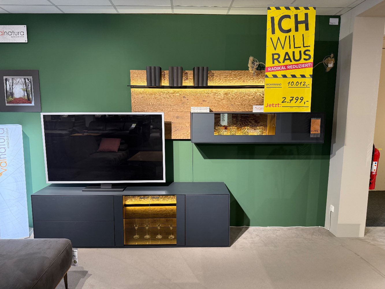 Möbel,valnatura Wohnwand Livino,313x174x49cm,anthrazit,XXXLutz