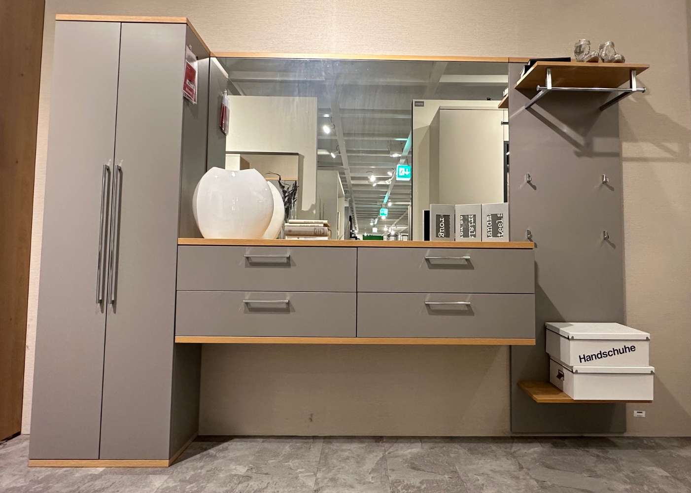 Garderobe Wildeiche bianco / Graubeige ⚡️Sparpreis⚡️