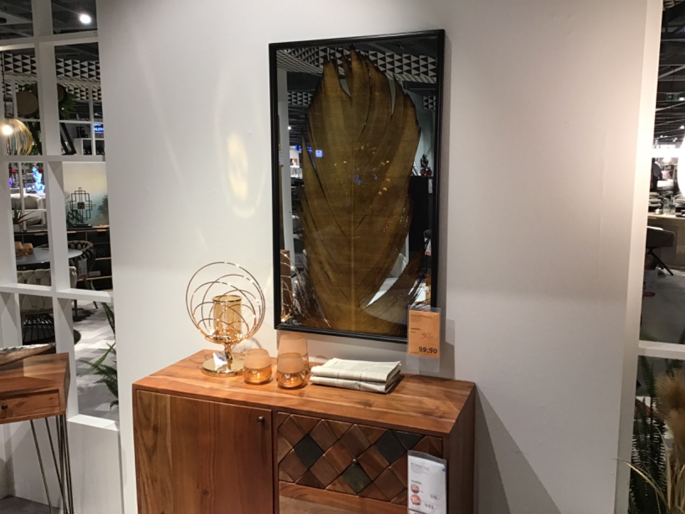 XXXLutz Ausstellungsstück Möbel Wandpaneel LIV Feder schwarz gold