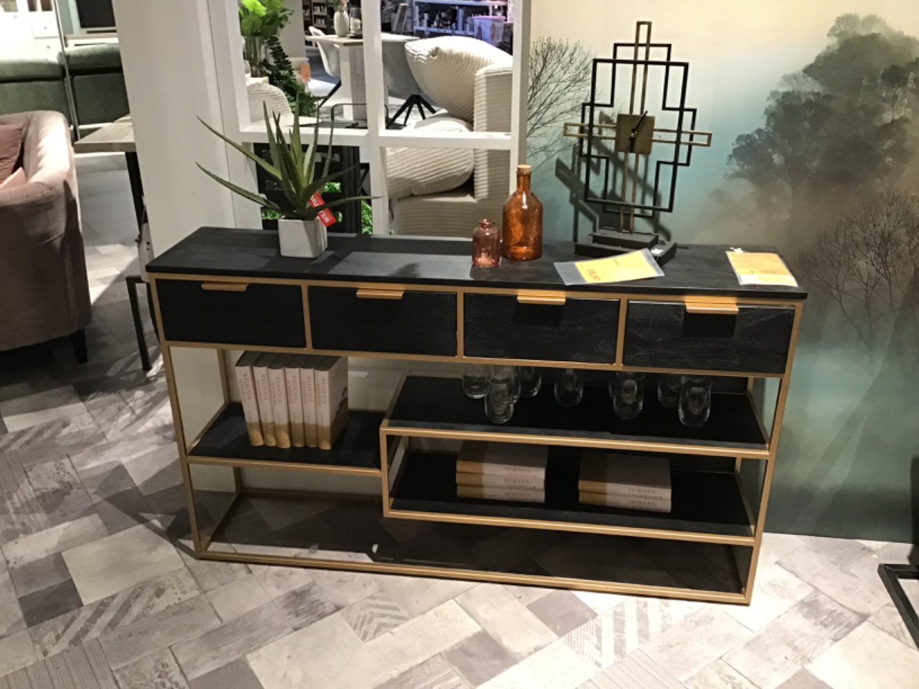 XXXLutz Ausstellungsstück Möbel Konsolentisch Porto Akazie gold