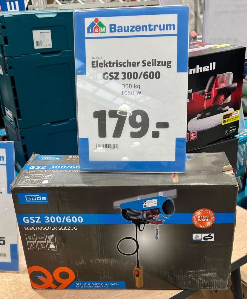 Elektrischer Seilzug GSZ 300/600 300kg 1050 W / Uetersen