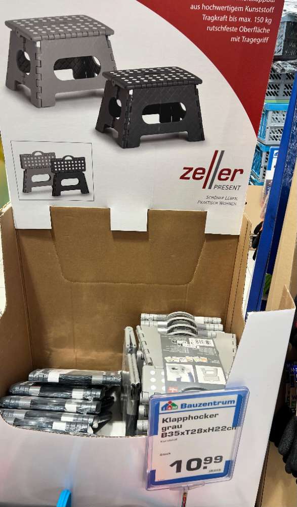 Klapphocker grau B35xT28xH22cm / Uetersen