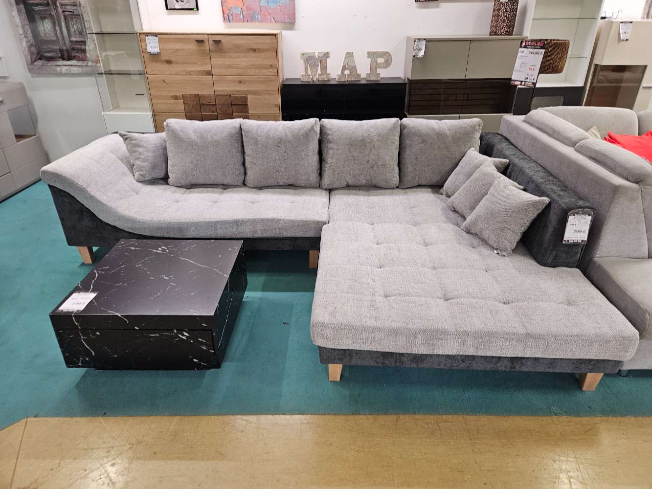 Ecksofa Wilma Silbergrau Anthrazit statt 629€