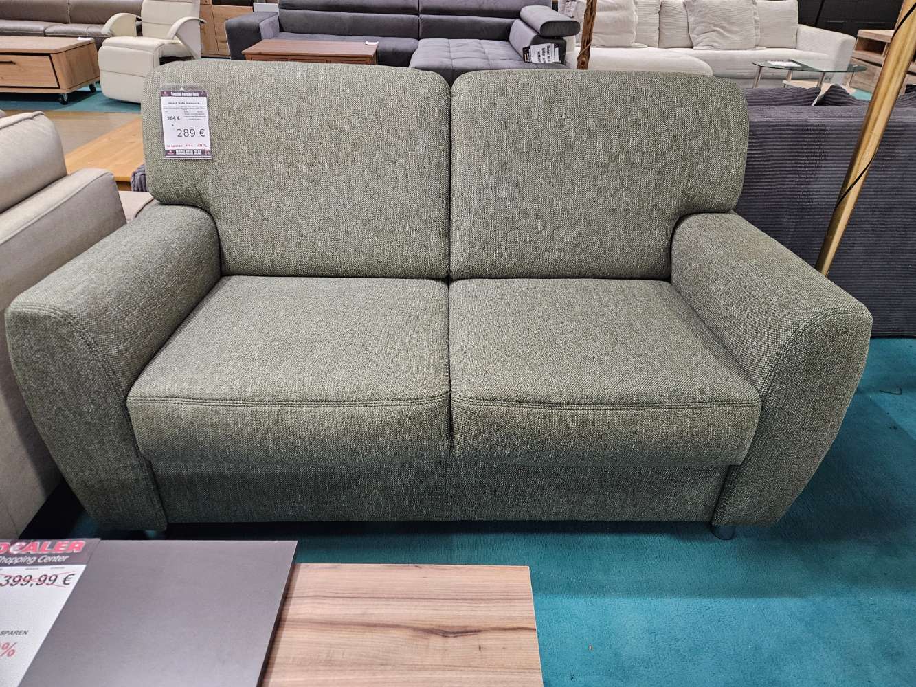smart Sofa Couch Valencia Flachgewebe Grün statt 564€