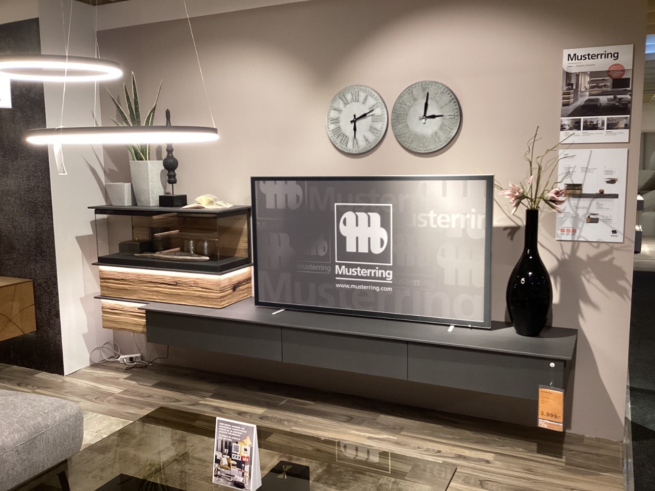 Möbel Wohnwand Jana Musterring Grau Holz XXXLutz Hirschaid