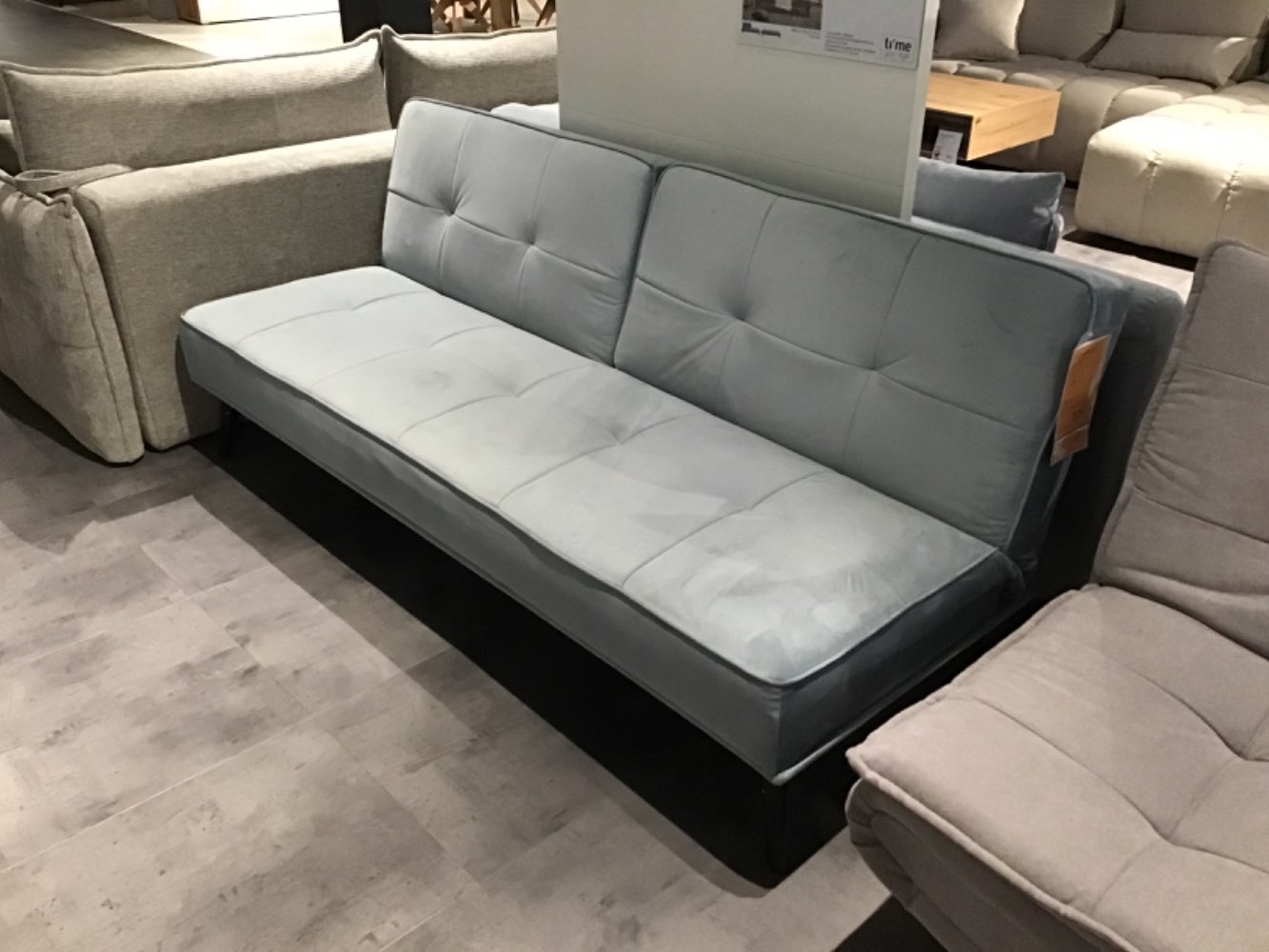 XXXLutz Ausstellungsstück Möbel Schlafsofa Emilia Samt hellblau