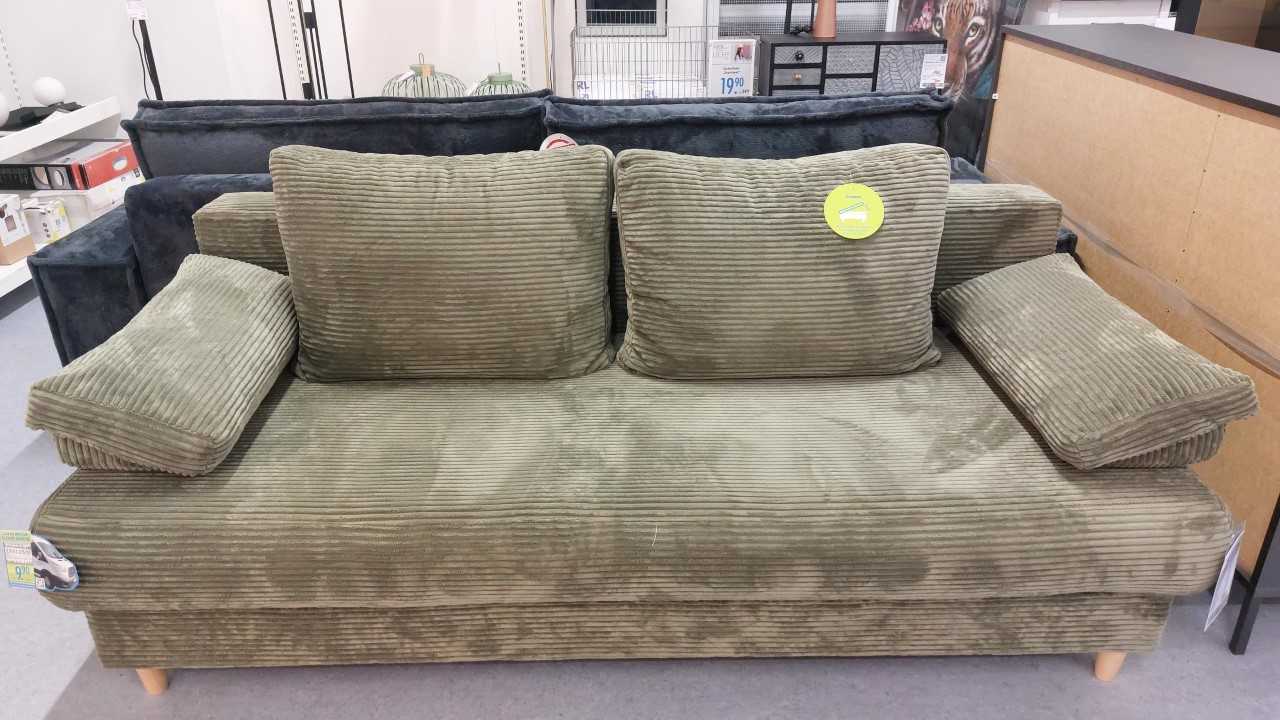 Schlafsofa, Cord, grün