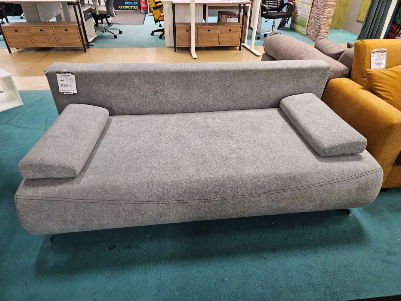 Einzelsofa Couch Schlafsofa Kate Mikrofaser Grau statt 1189€
