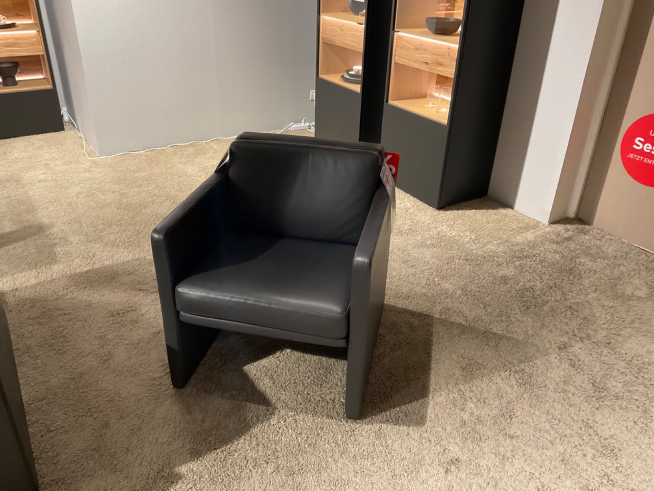 Clubsessel / Leder Anthrazit