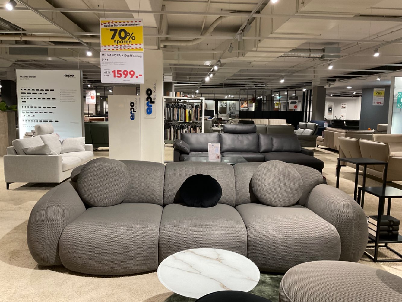 Megasofa / Stoffbezug grey