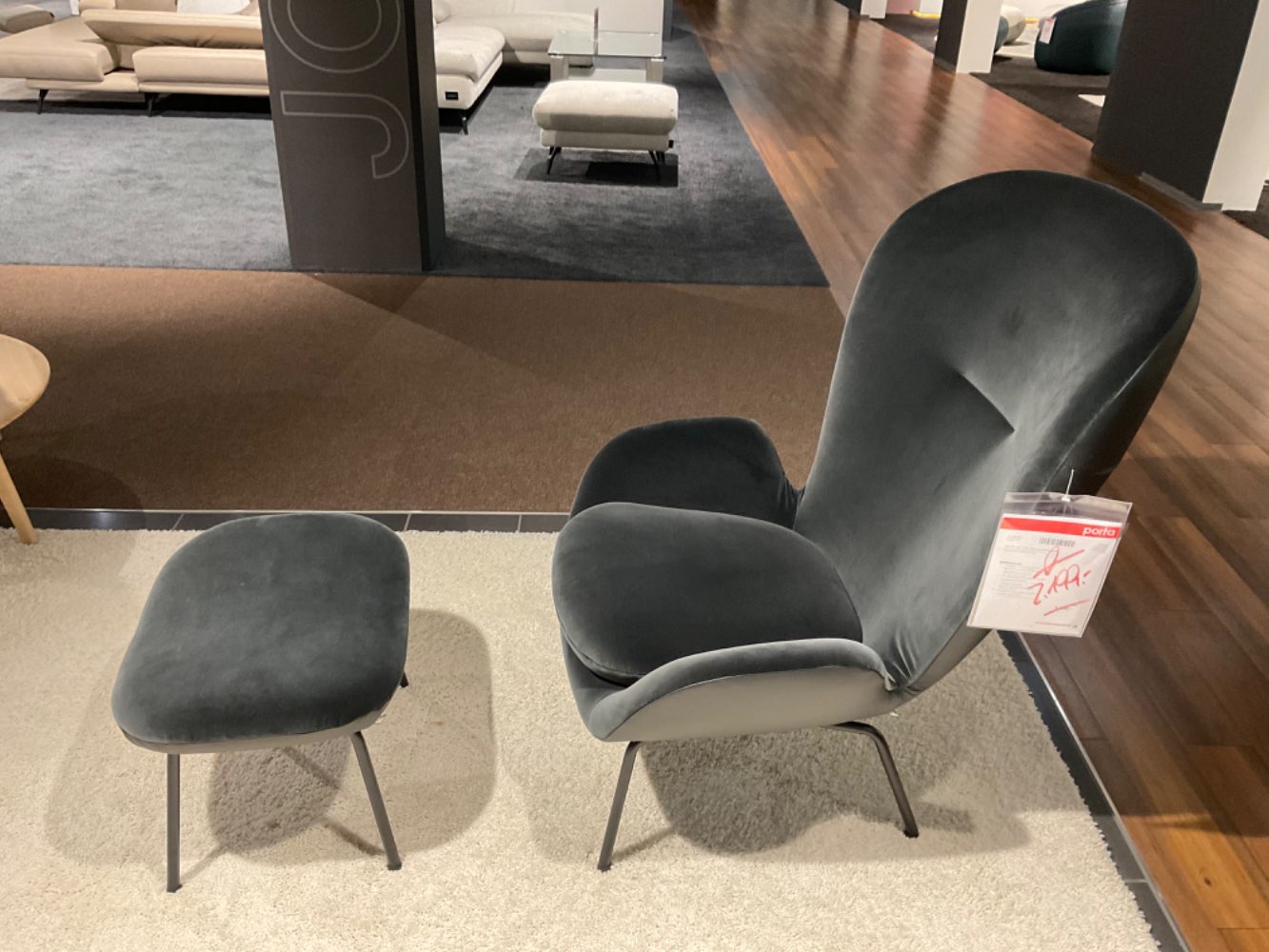 Sessel Set Stoffbezug Schwarzgrau