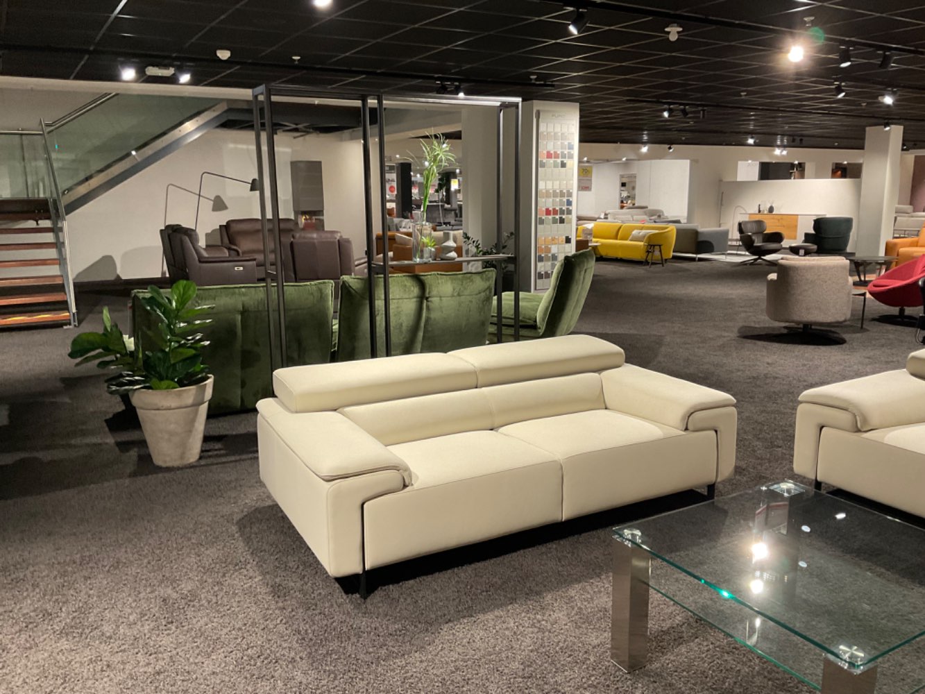 Garnitur  Varese /Lederbezug creme