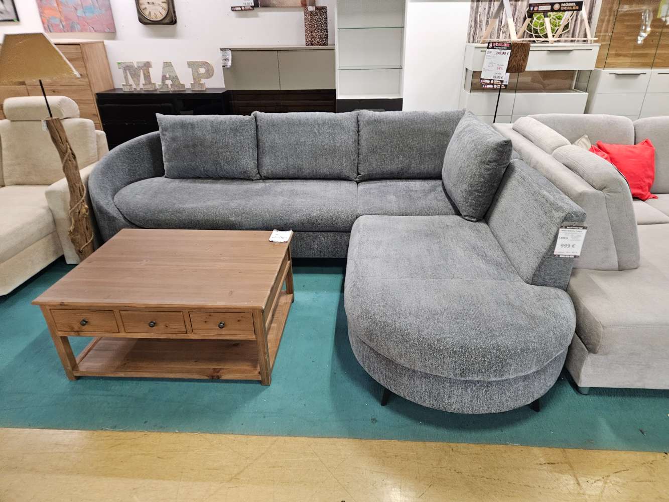smart Ecksofa Couch Felicia Chenile Grau statt 1899€