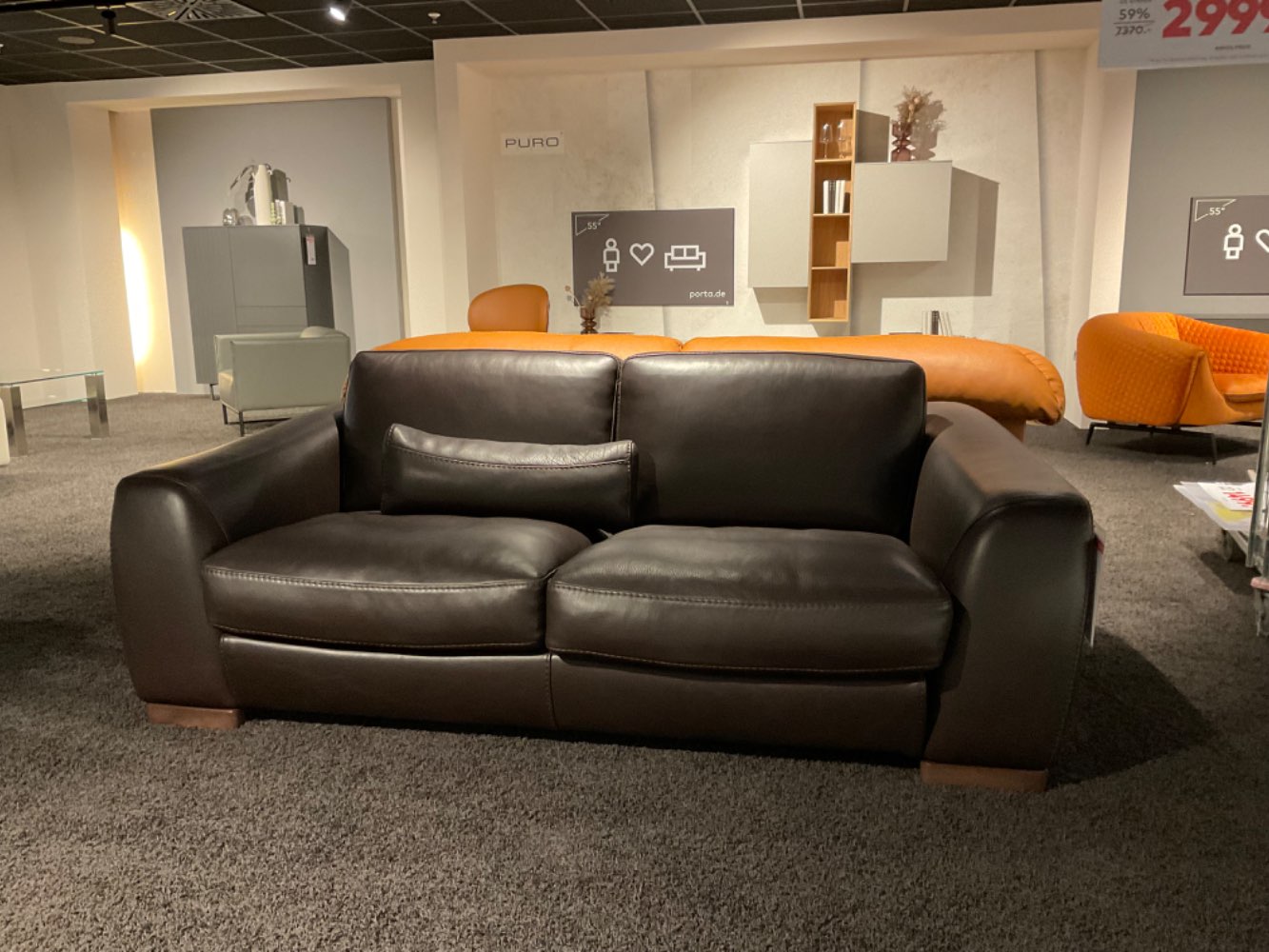 Sofa 3-Sitzig Siena / Leder Dunkelbraun