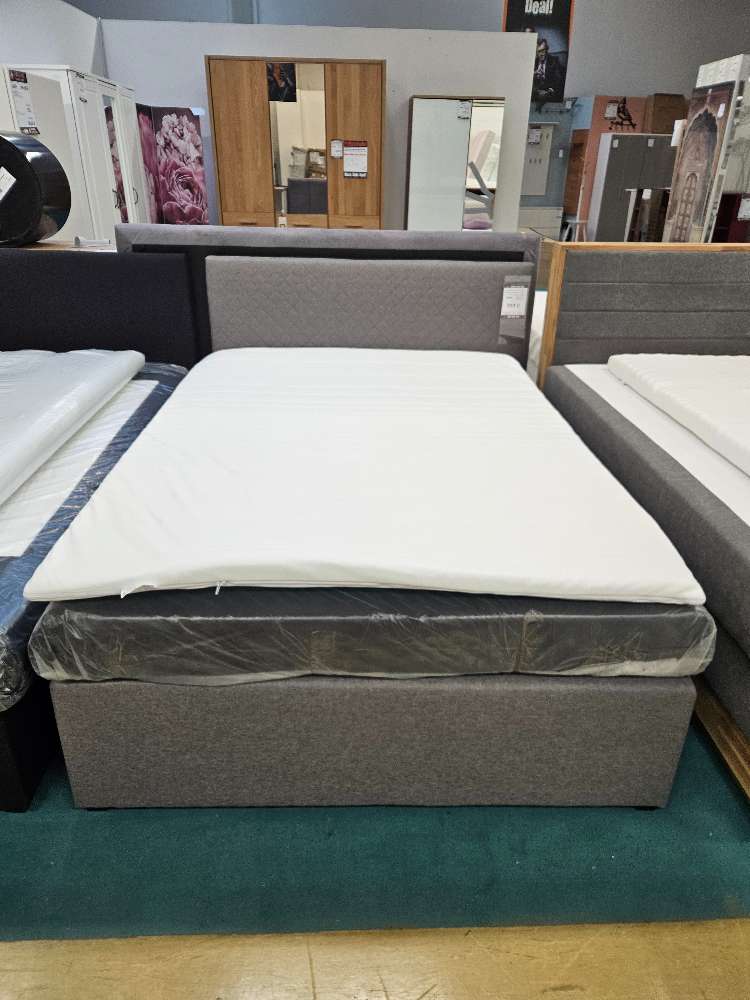 Boxspringbett Countess Flachgewebe Grau statt 649€
