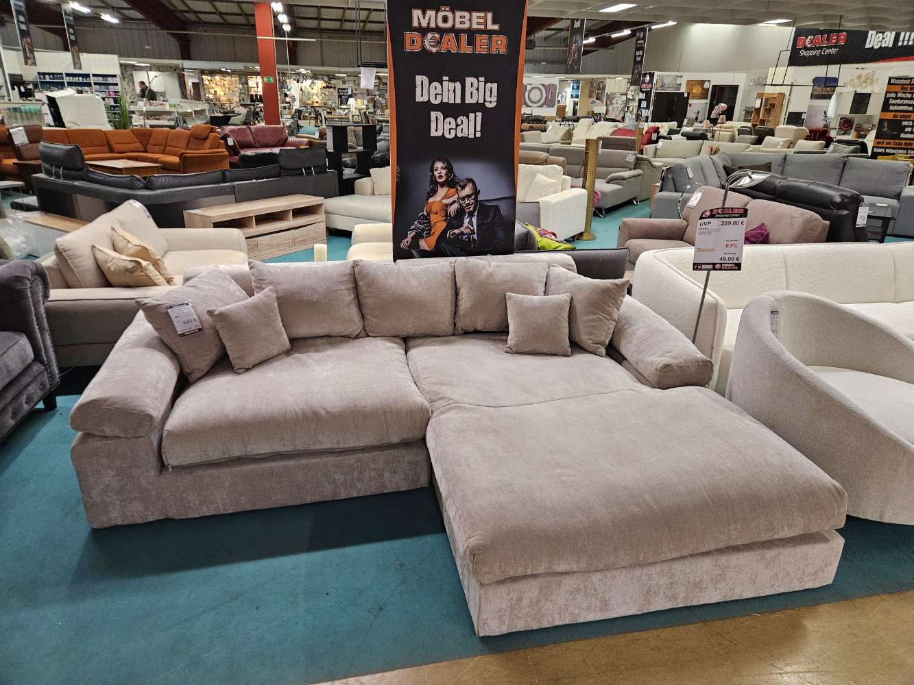 Ecksofa Couch Lionore Chenille Schlammfarbend statt 831€