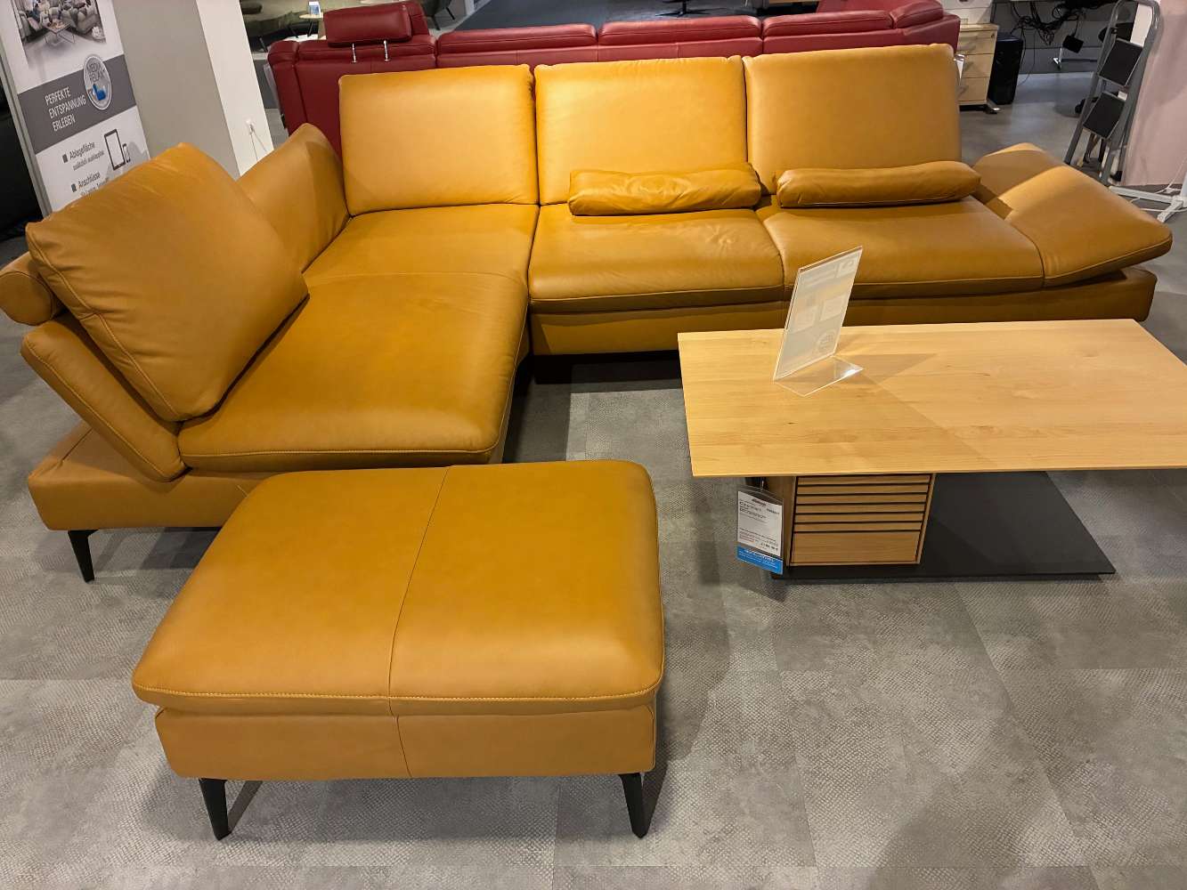 Ledergarnitur+ Hocker