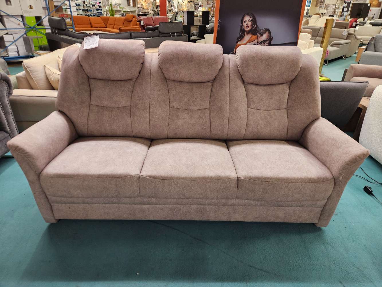 Einzelsofa Couch Neckar Mikrofaser Sandfarbend statt 2794€