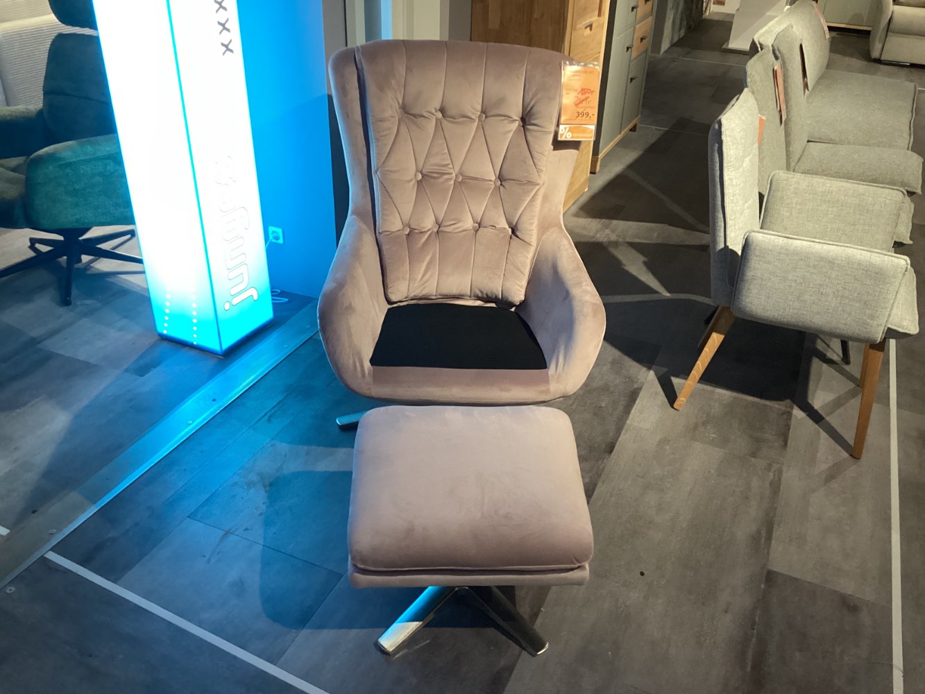 Möbel, Relaxsesselset CARRYHOME, 73x102x84, Altrosa/Nickelfarben