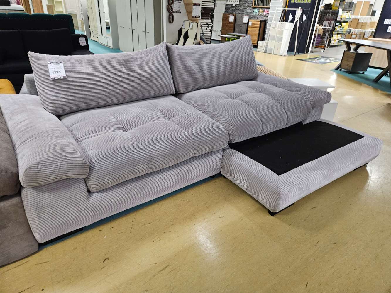 bobb Ecksofa Hella Cordstoff hellgrau statt 1578€