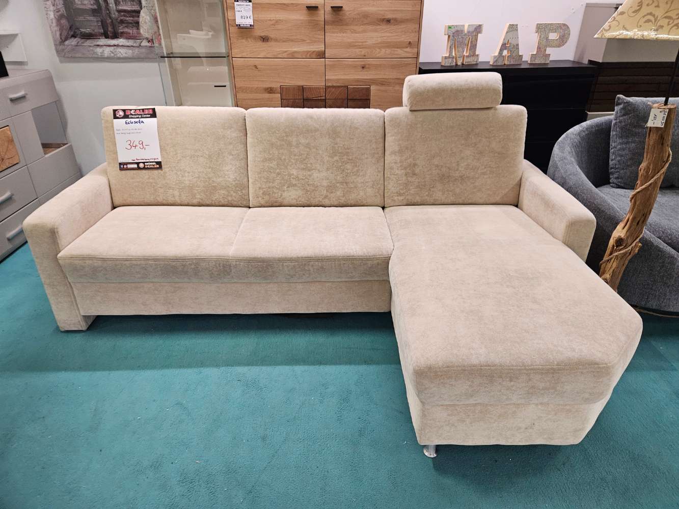 Ecksofa Mikrofaser Beige statt 899€