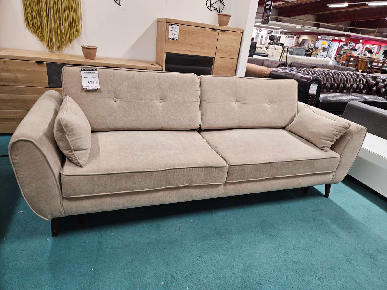 Schlafsofa Couch Candy Webstoff beige statt 1299€