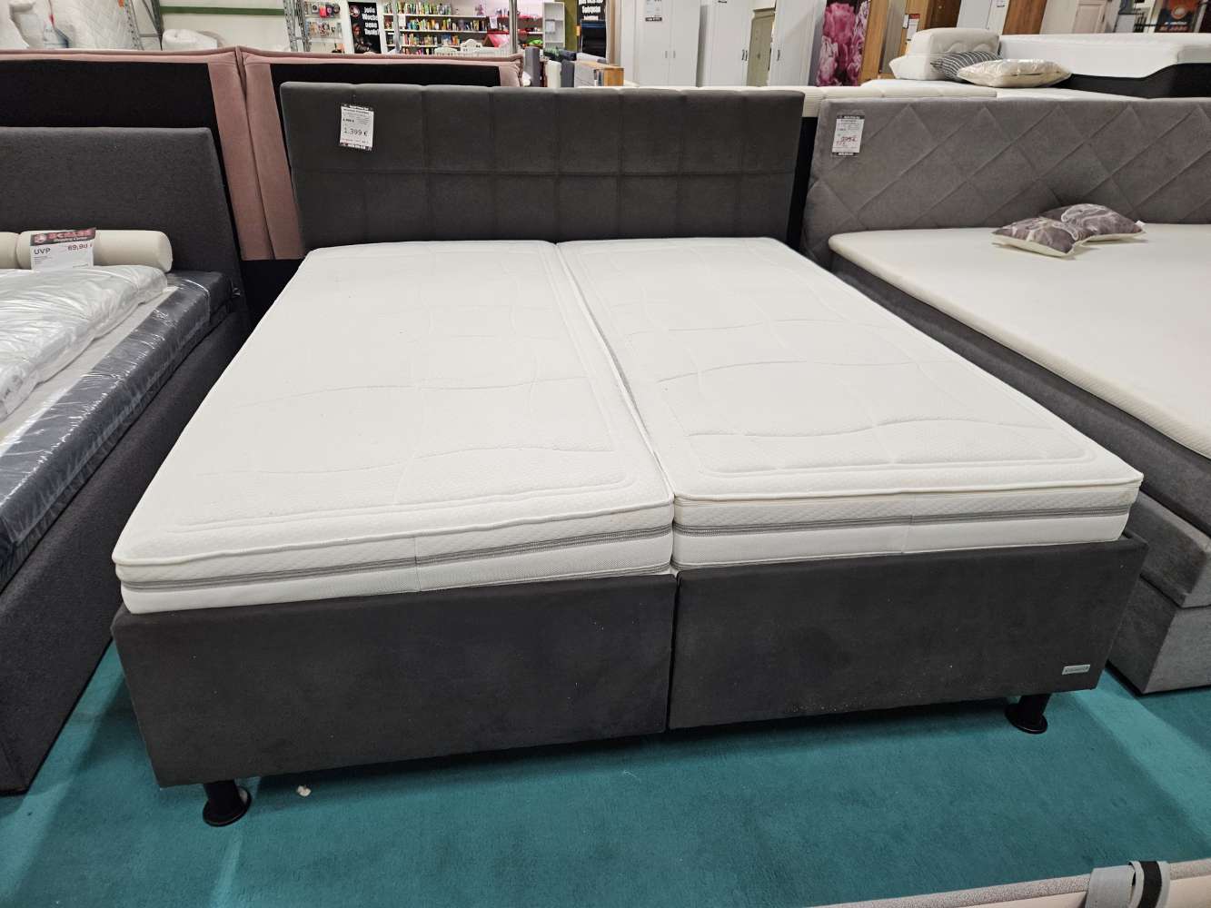 Wohnwert Polsterbett Mikrofaser Anthrazit Bettkasten statt 2399€