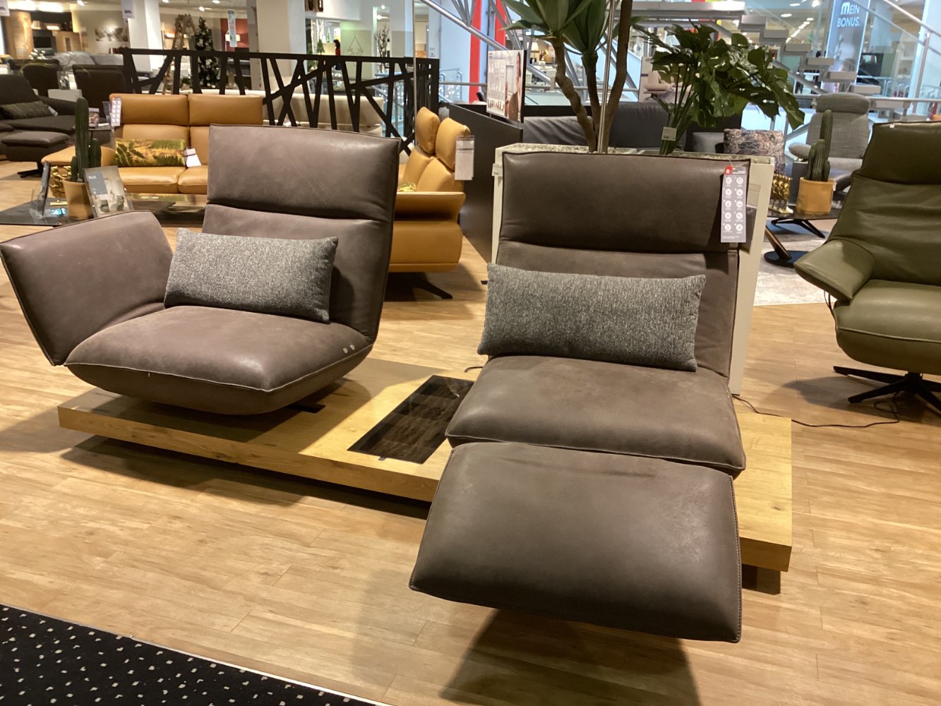 Element 2-Sitzig Leder inkl. 2 Kissen