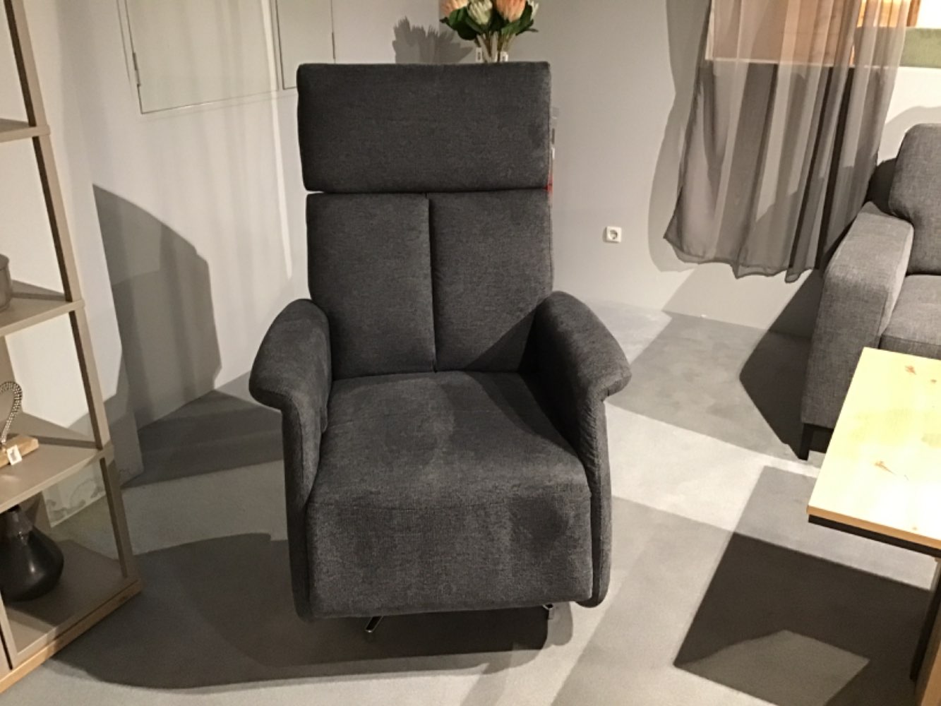 Moderner Relaxsessel mechanisch verstellbar Farbe Anthrazit