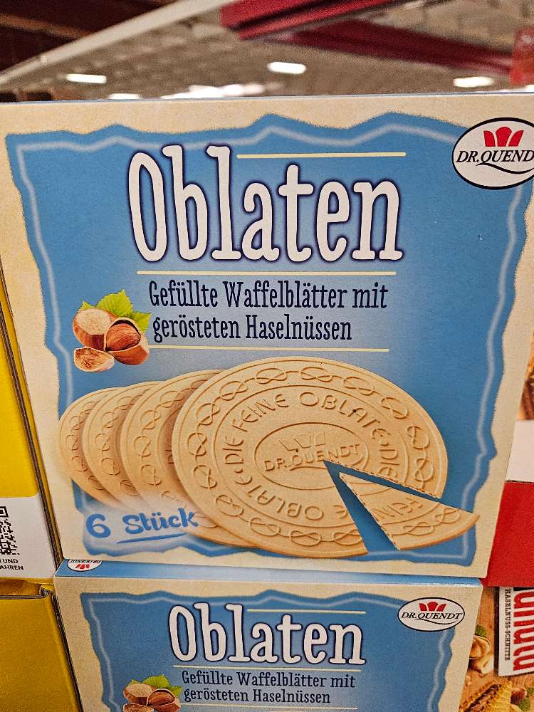 Dr. Quendt Oblaten Haselnuss 150g statt 2,39€ nur 1,33€ MHD