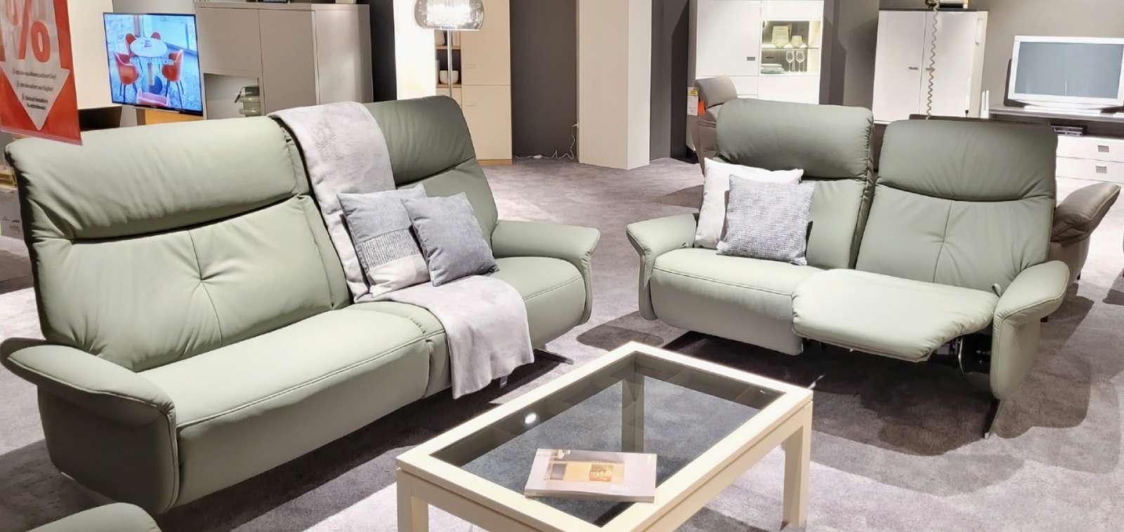 3 Sitzer + 2 Sitzer Kombination mit manueller Relaxfunktion