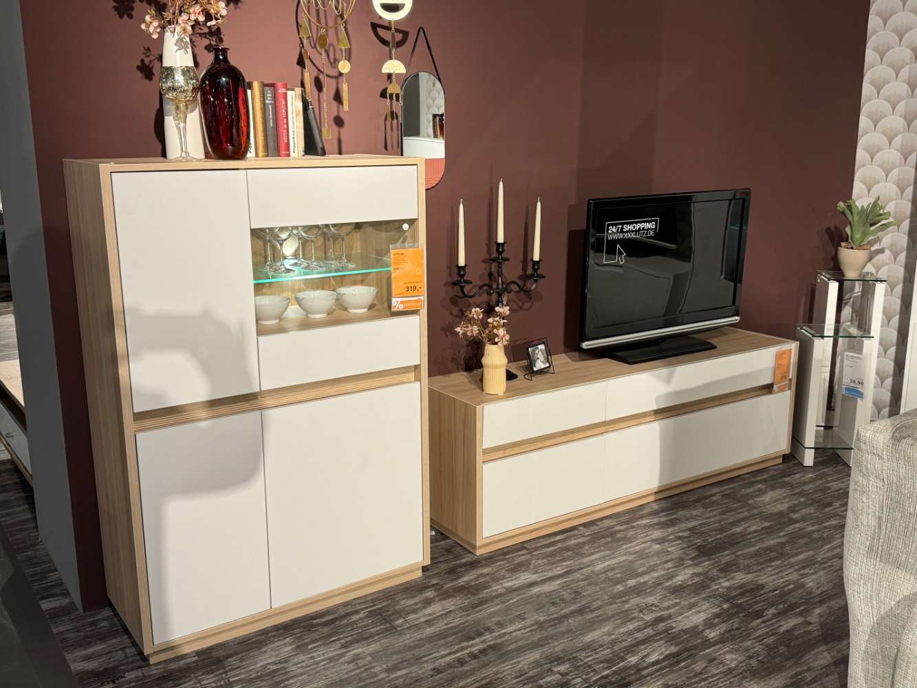 Wohnwand Kim, Black Red White, XXXLutz, Möbel