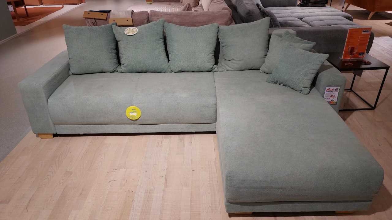 Polsterecke, grün, mit Schlaffunktion