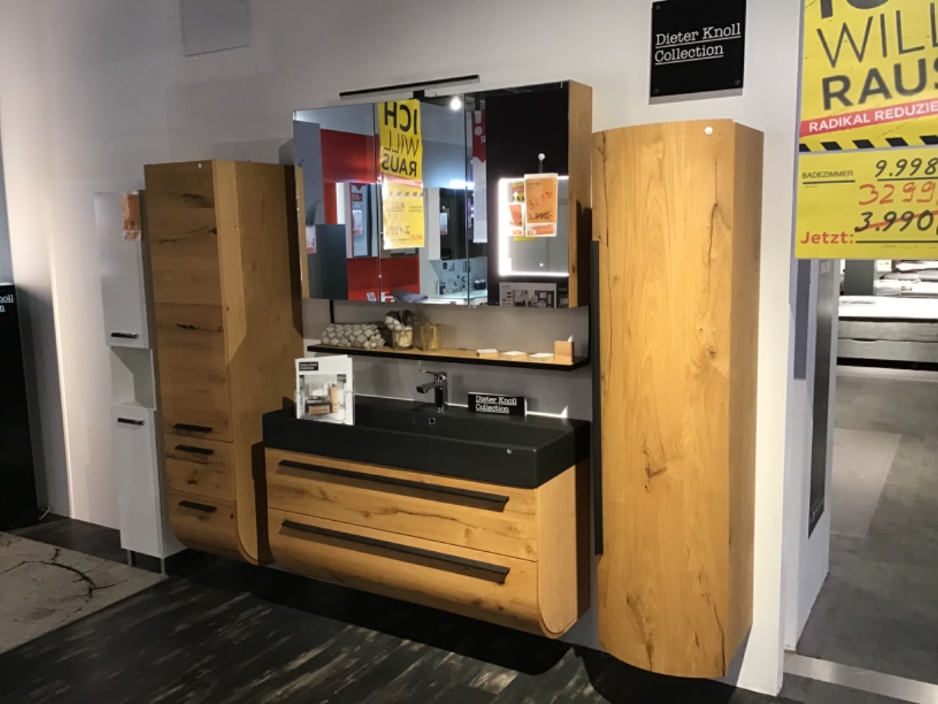 XXXLutz Ausstellungsstück Möbel Badezimmer Limana Alteiche schwar