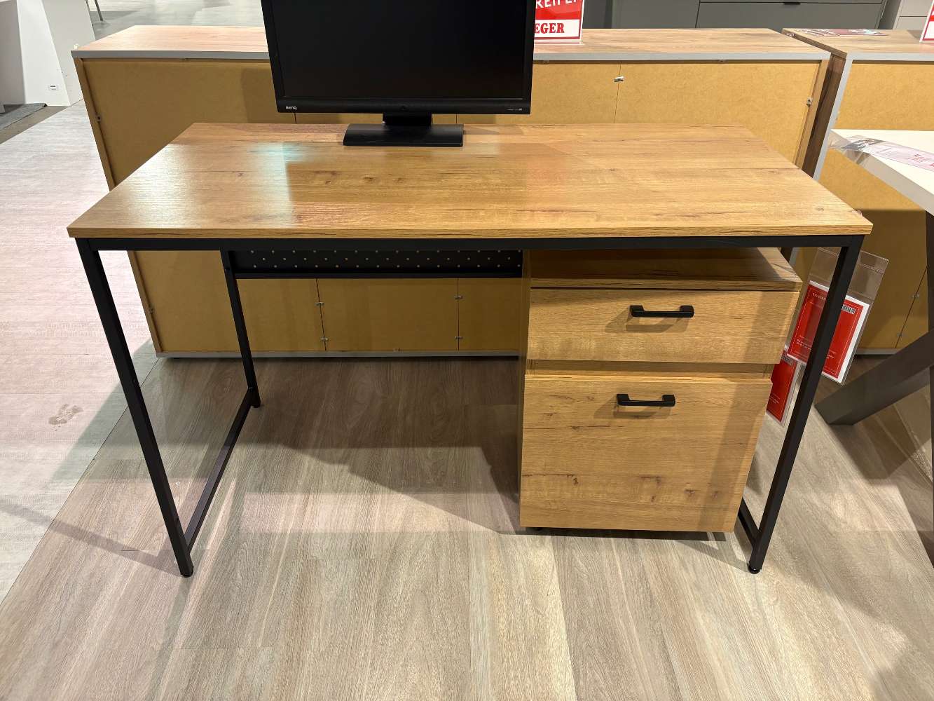 Schreibtisch mit Rollcontainer Wildeiche  ⚡️Sparpreis⚡️