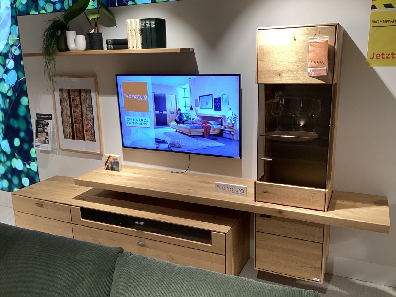 Möbel, Wohnwand Venturo, Valnatura, ca. 304x179x55cm, Wildeiche