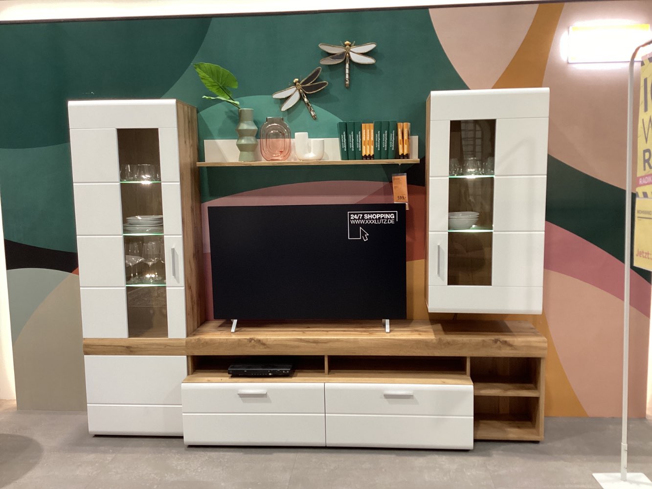 Möbel, Wohnwand, Xora, ca. 280x192x51cm, Weiß, Eiche, XXXLutz