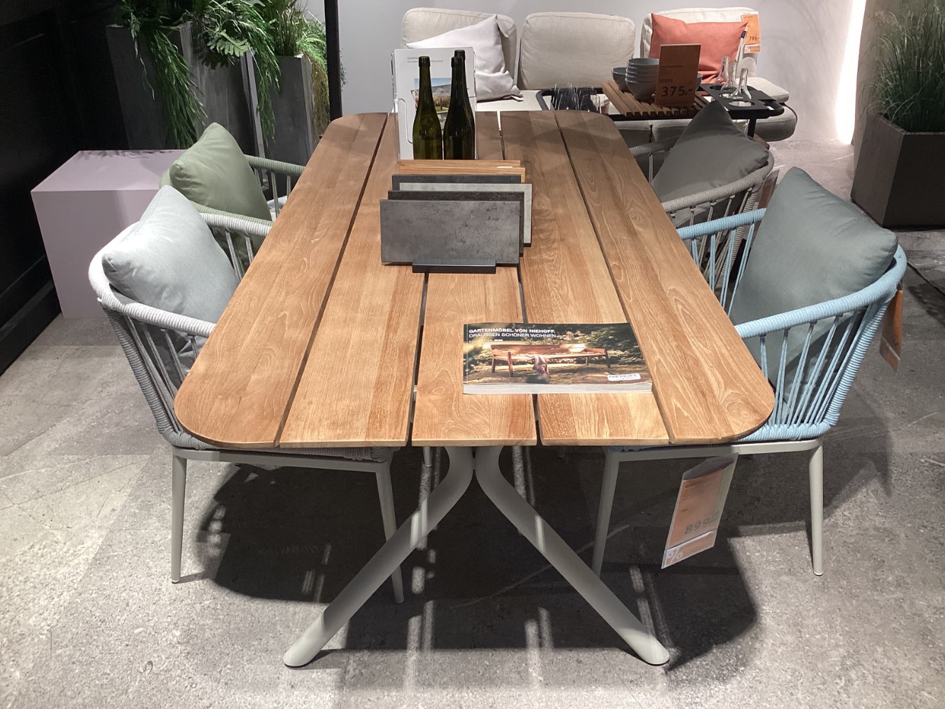 Gartenmöbel, Gartentisch, L(200)/B(95)/H(76) cm, Teak Natur