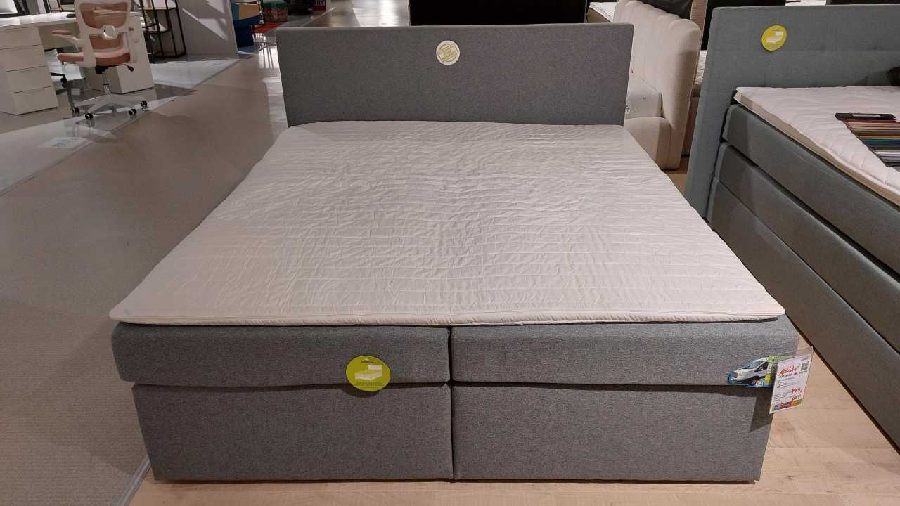 Boxspringbett, grau, Liegefläche 180×200 cm