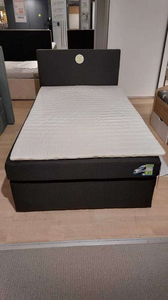 Boxspringbett, anthrazit, Liegefläche  120×200 cm