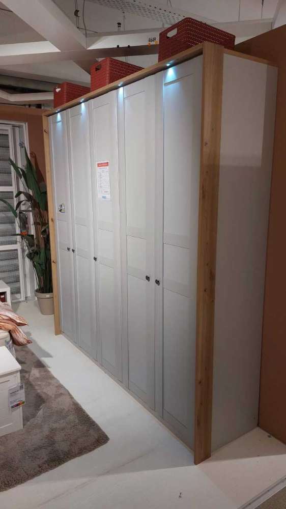 Kleiderschrank, grau, 5-türig
